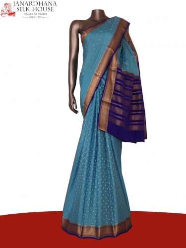 Zari Checks Classic Mysore Crepe Silk Saree